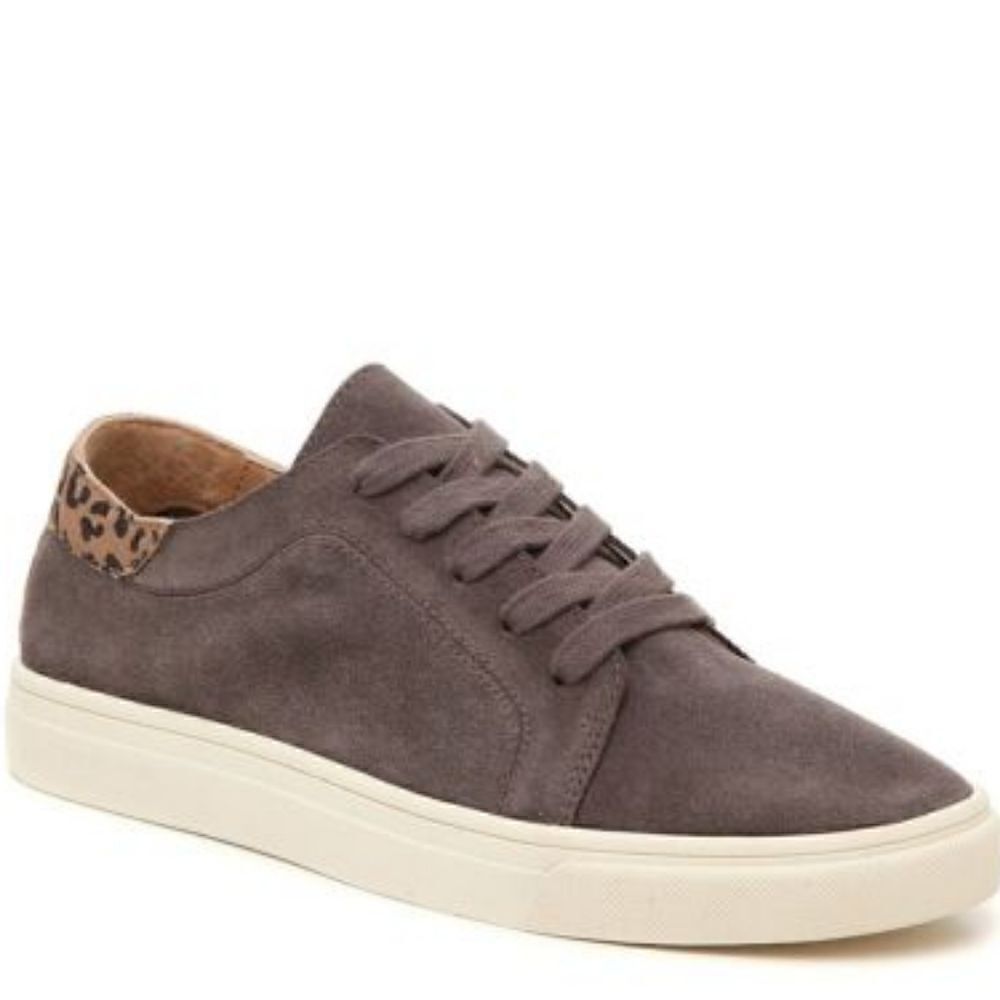 Lucky Brand Suede Grayish Brown & Leopard Suede Sneakers